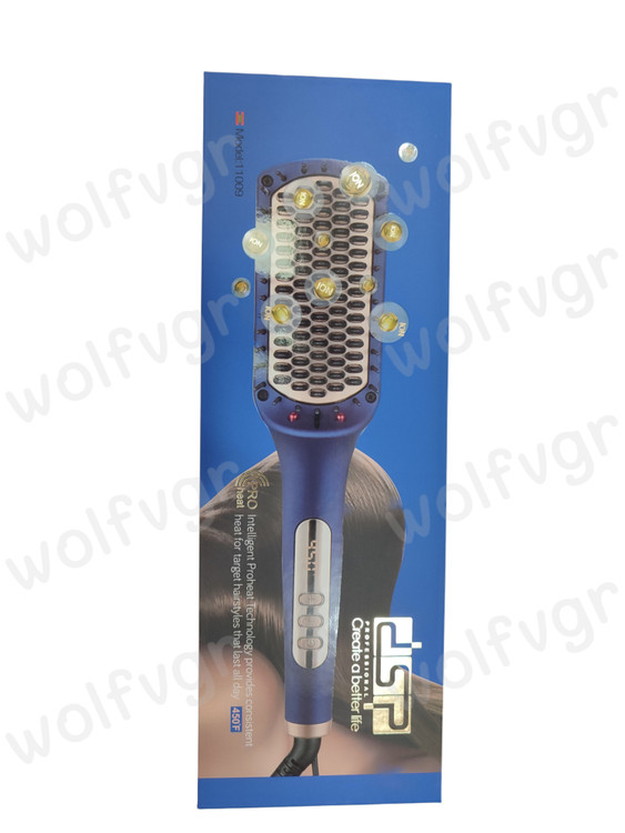 برس حرارتی DSP مدل 11009 در کنار بستهبندی دو رنگ و دفترچه راهنما