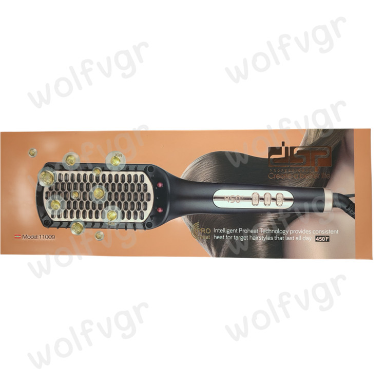 برس حرارتی DSP-11009 مشکی با صفحه سرامیکی و نمایشگر LED برای صاف کردن و حالتدهی مو