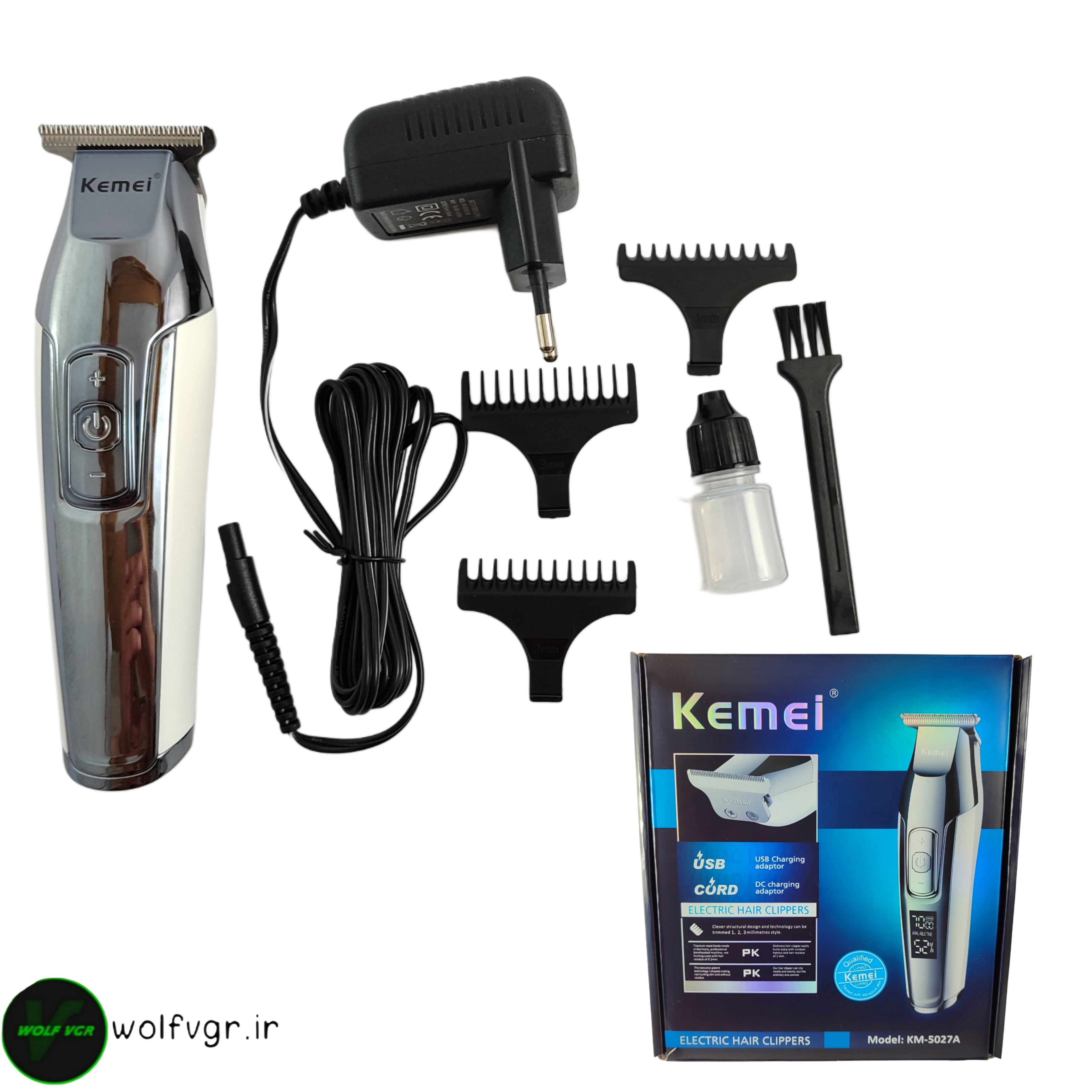 ماشین اصلاح صفر رن و خط زن موی سر و صورت،بدن کیمی مدل 5027a