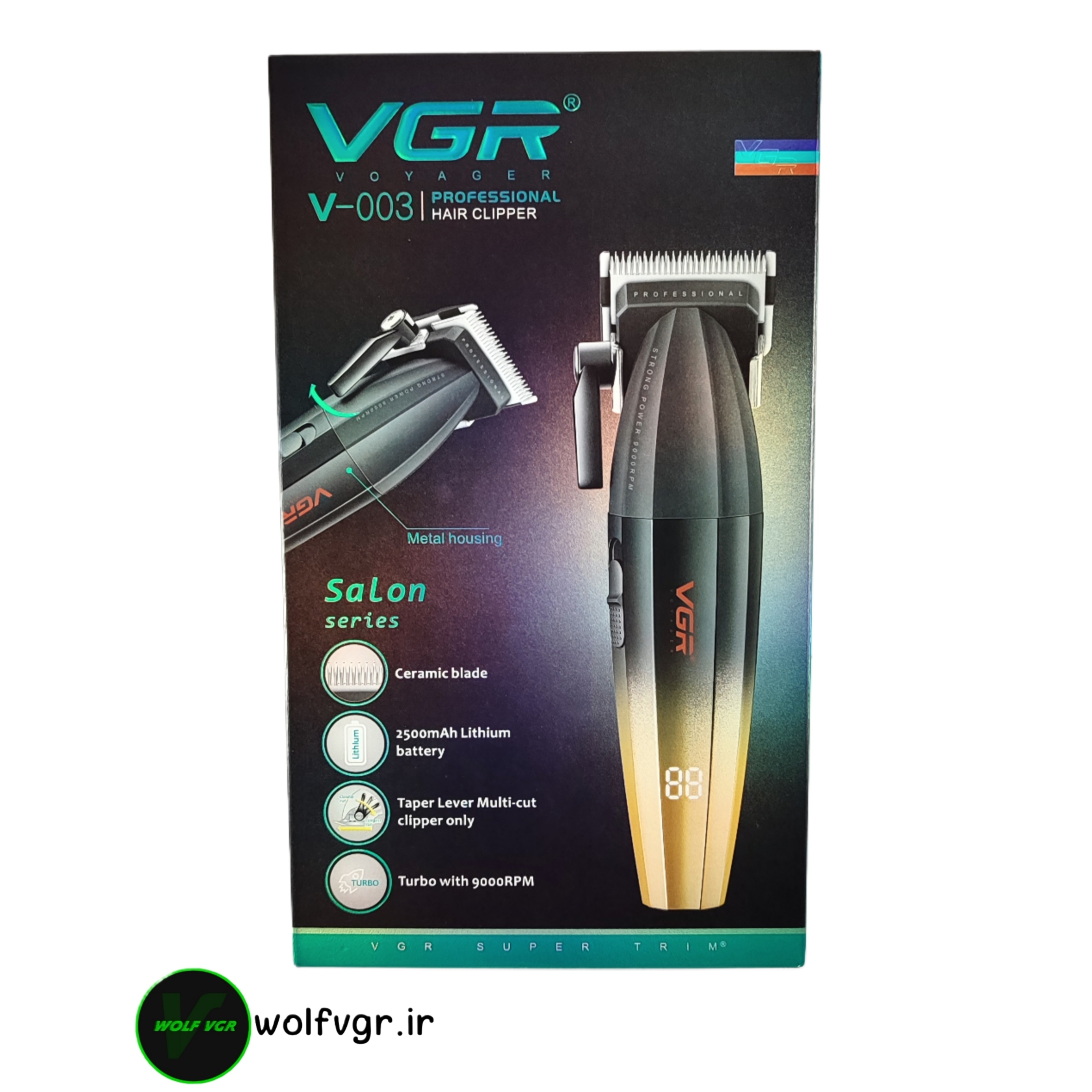 جعبه ماشین اصلاح وی جی ار مدل 003 رنگ طلایی