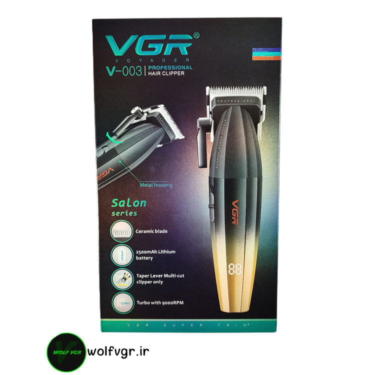 جعبه ماشین اصلاح وی جی ار مدل 003 رنگ طلایی