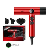 سشوار وی جی ار ۴۰۱ قرمز با متعلقات